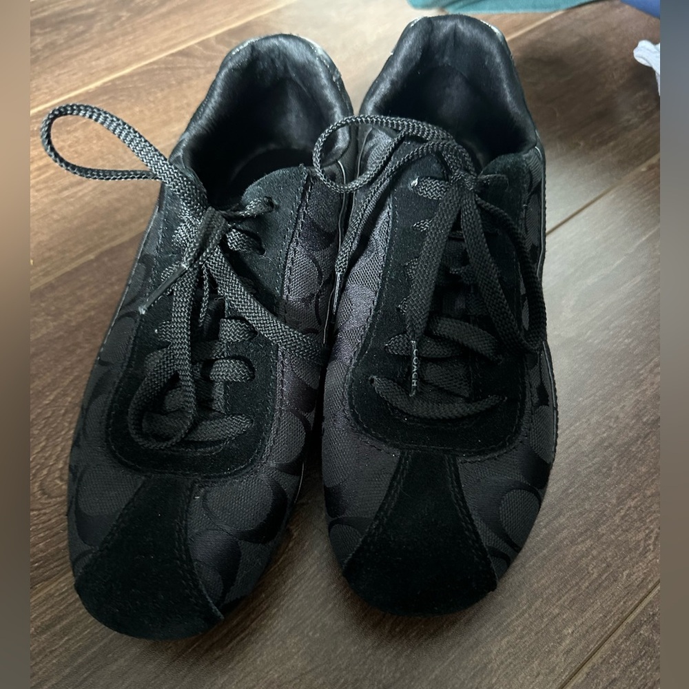 Coach Hilary Black Jacquard Suede Sneakers Women’s Size 8M